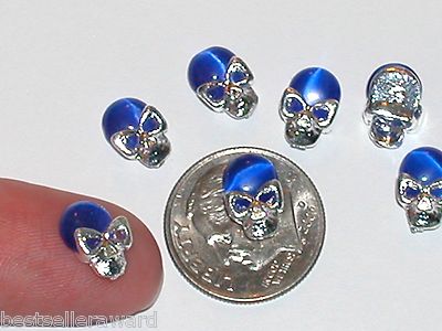 2 Pc Miniature dollhouse tiny Flatbacks crystal Halloween Skull golden 8x10mm Unbranded Does Not Apply - фотография #4