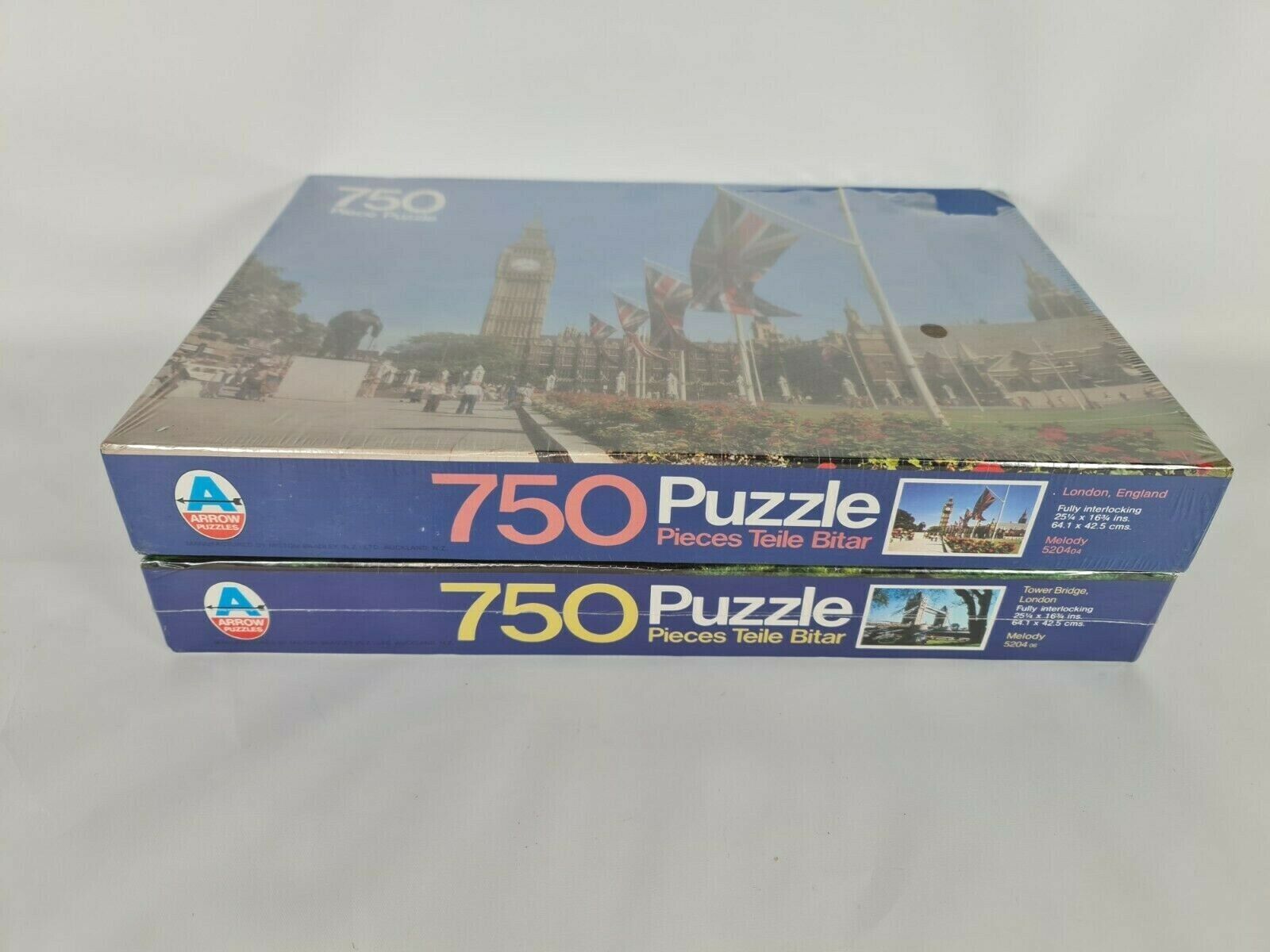 New 2x Vintage London England + Tower Bridge London Jigsaw Puzzle 750 Pieces  Arrow - фотография #5