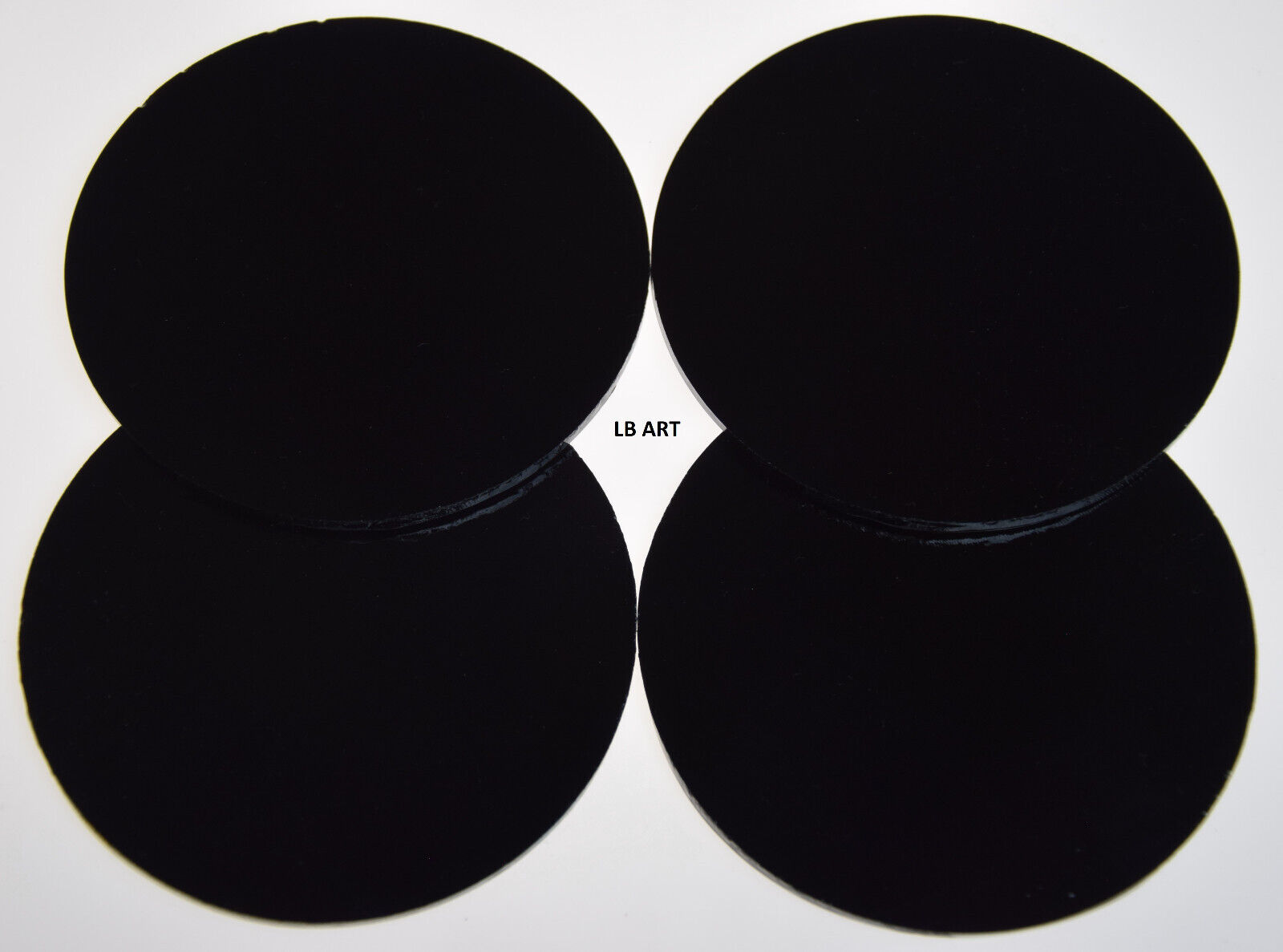 3" CIRCLES 4 BLACK BULLSEYE 3mm THICK GLASS 90 COE TESTED COMPATIBLE Bullseye 0100.30 - фотография #3