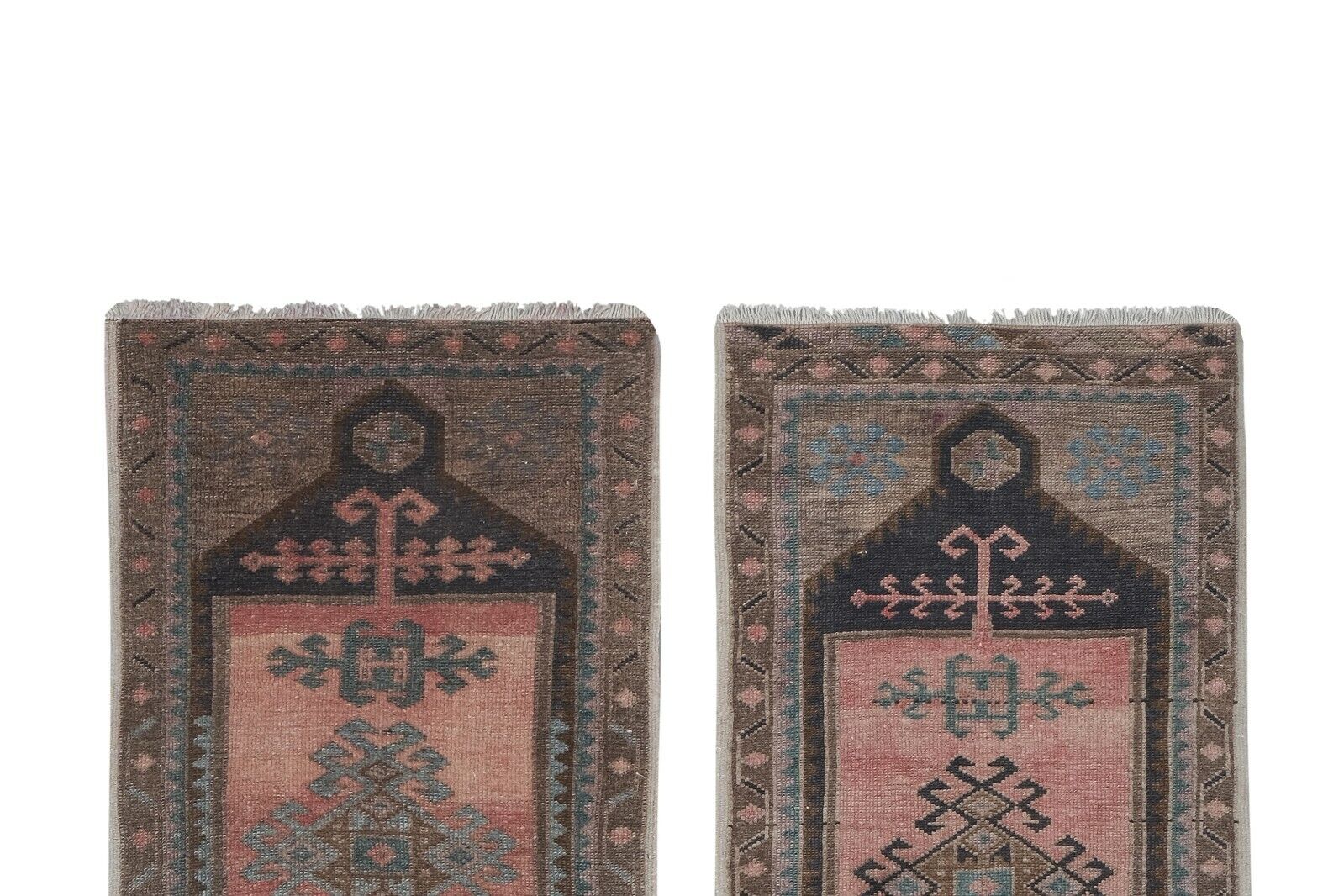 Pair of Turkish Rug, Small Handmade Distressed Oushak Rug Handmade Pair Rug - фотография #5