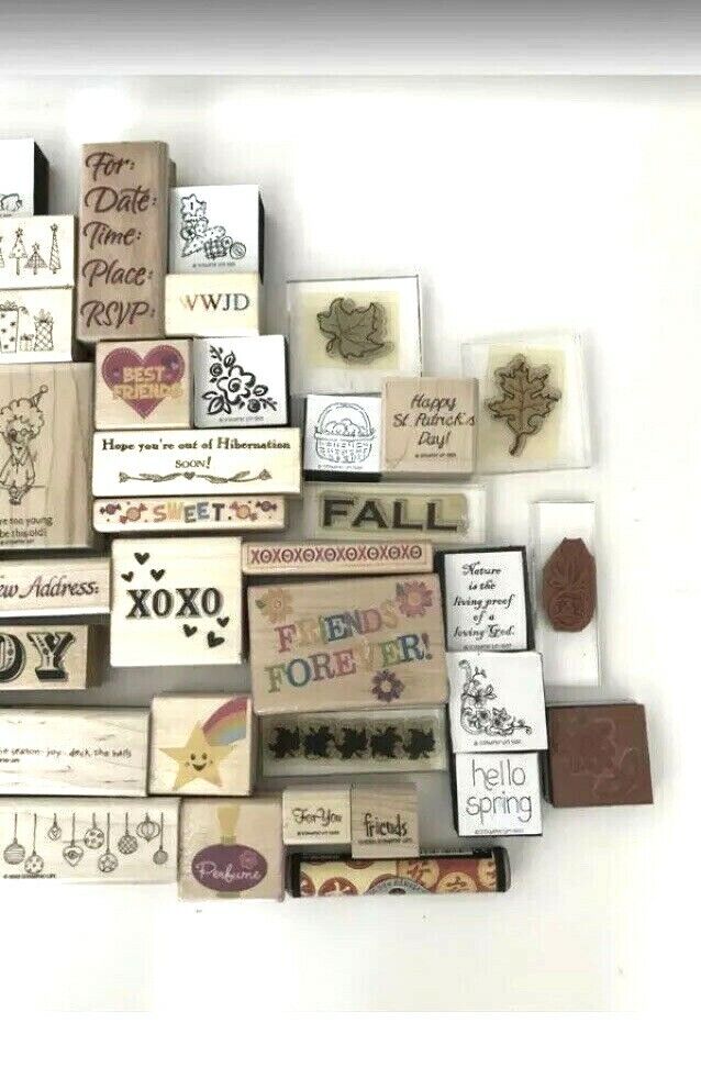 Lot of 50 Assorted Rubber Stamps Stampin Up and More Assorted - фотография #4