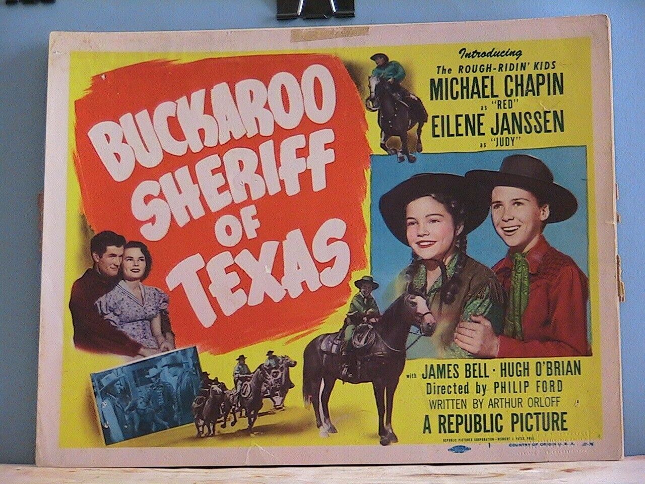VINTAGE LOBBY CARDS-5-"BUCKAROO SHERIFF OF TEXAS"1951,ROUGH-RIDIN KIDS-TITLE + Без бренда