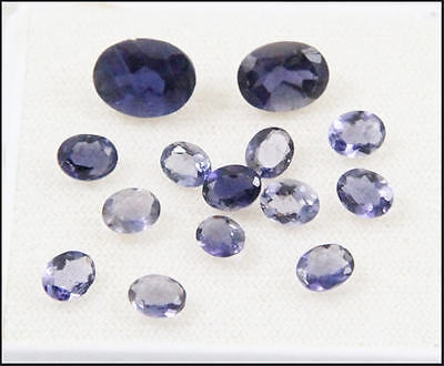 Natural IOLITE oval cut solitaire 7mm(w)x9mm(l) 5.80ct - 14 stones Без бренда