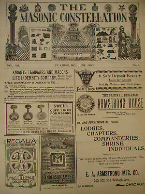 Masonic Constellation Freemasonry Antique Newspaper Knights Templar Mason 1900 Без бренда - фотография #3