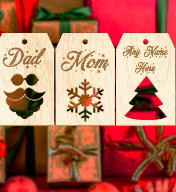 Customizable Christmas Gift Tag 5 Piece Wooden Ornament Set - Personalized Xmas Homemade Does Not Apply - фотография #4