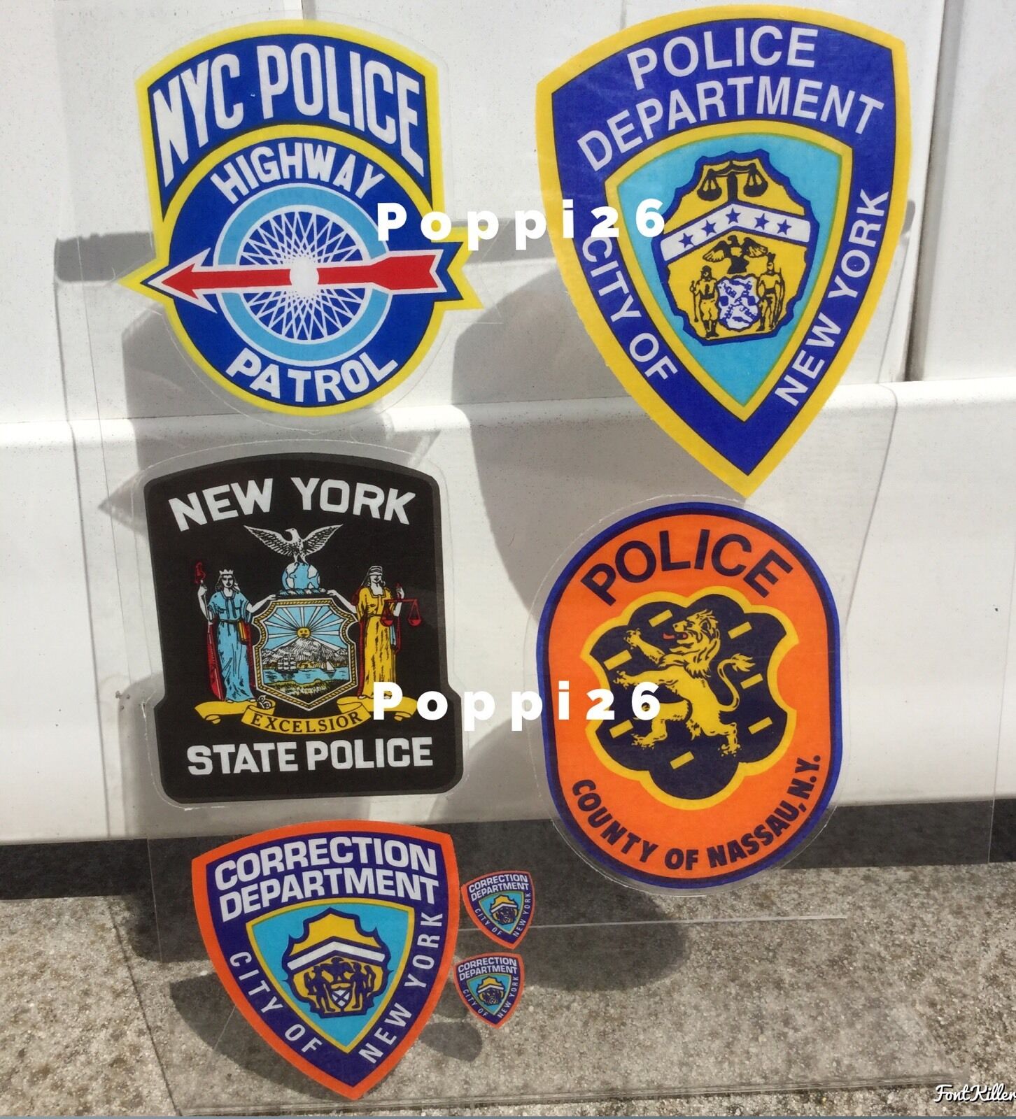 NY NYS  (4) New York State Police INSIDE/Window FACES/OUT OFFICIAL Decal Sticker Без бренда - фотография #2