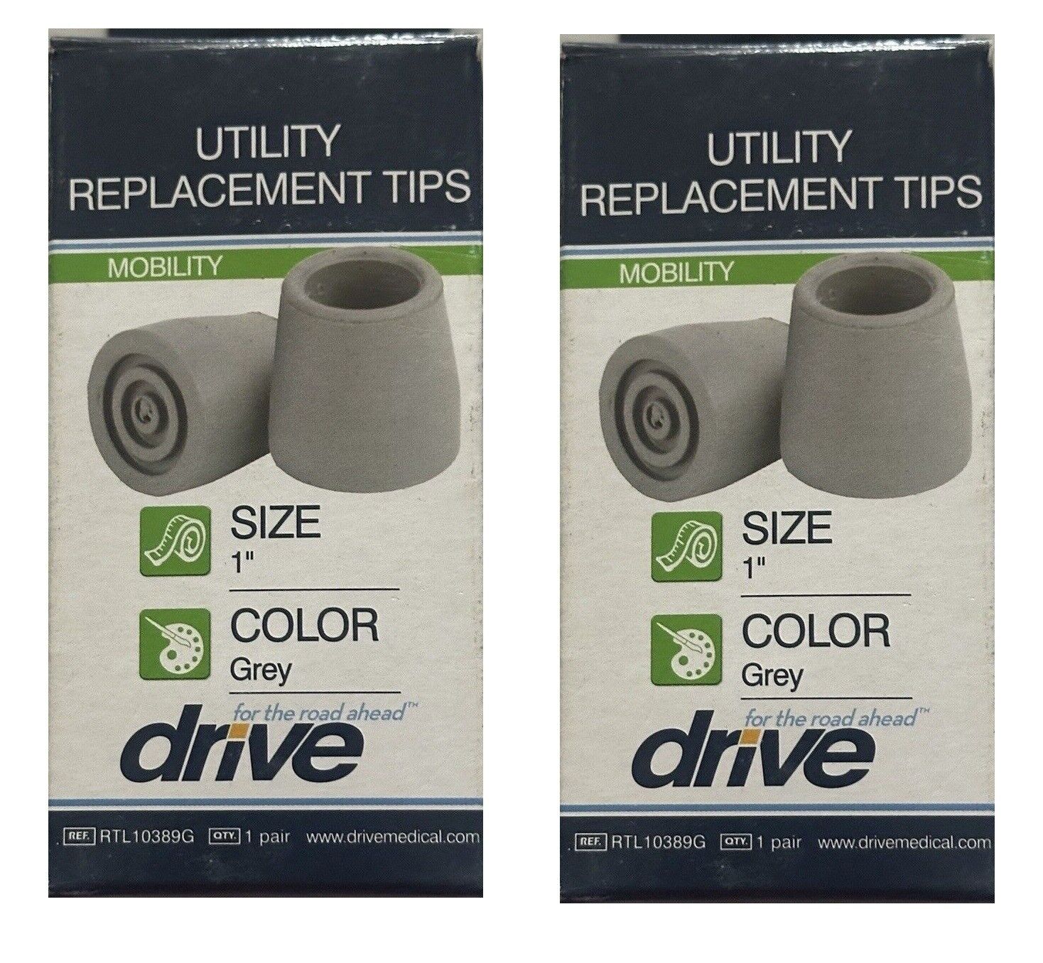 Drive Medical Mobility Utility Walker Replacement Tips 1''grey fits canes Lot Drive Medical