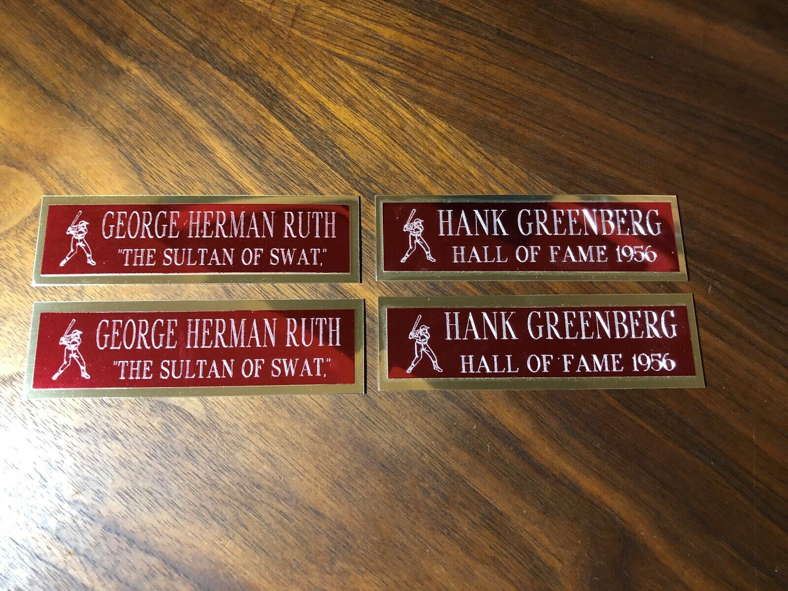4 x - 1x4 Custom Engraved  Plate With Gold Backer / RUTH - GREENBERG USA