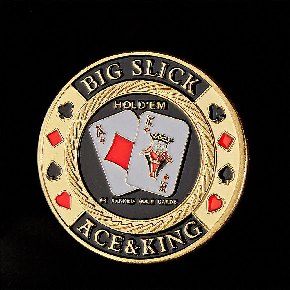 5PCS Casino Poker Chips Guard "Big Slick Ace&King" Souvenir Coin Art Poker  Без бренда - фотография #8