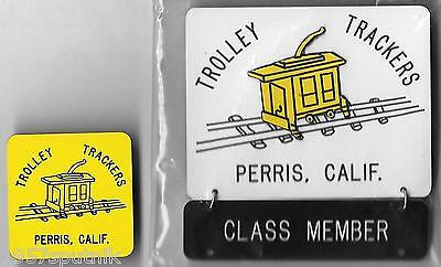 Square Dance Pin Set Perris California Trolley Trackers Class Member Pinback NOS Unbranded