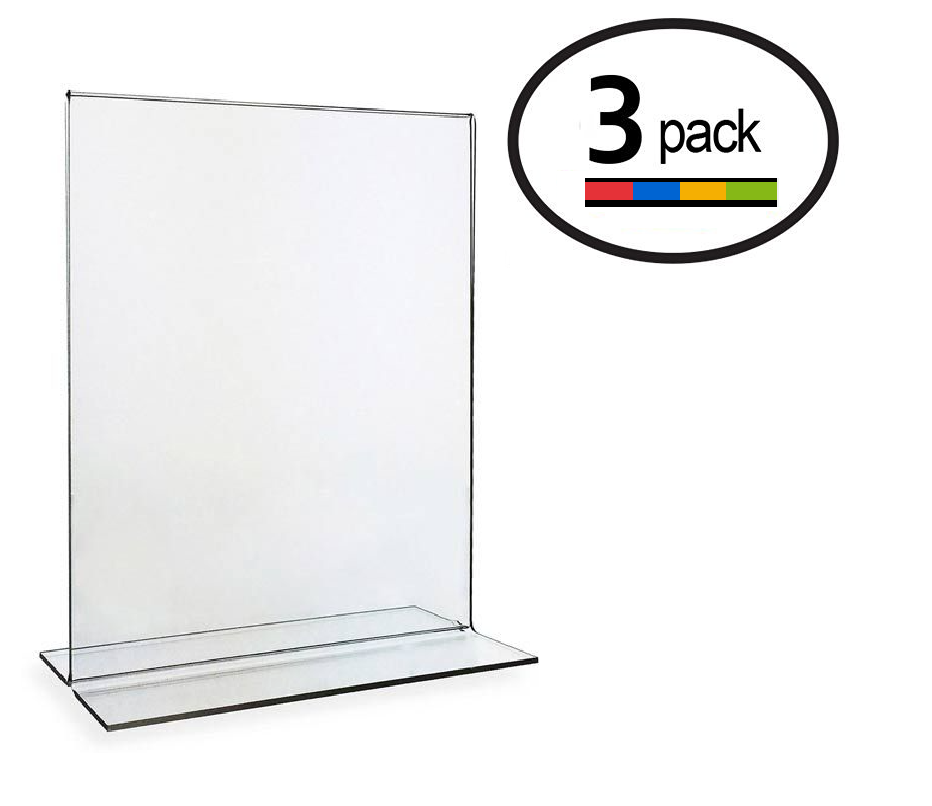 8.5 x 11 Clear Acrylic Bottom Load Plastic Display Sign Holder Frames (3) Advert Display Products, Inc. Does Not Apply