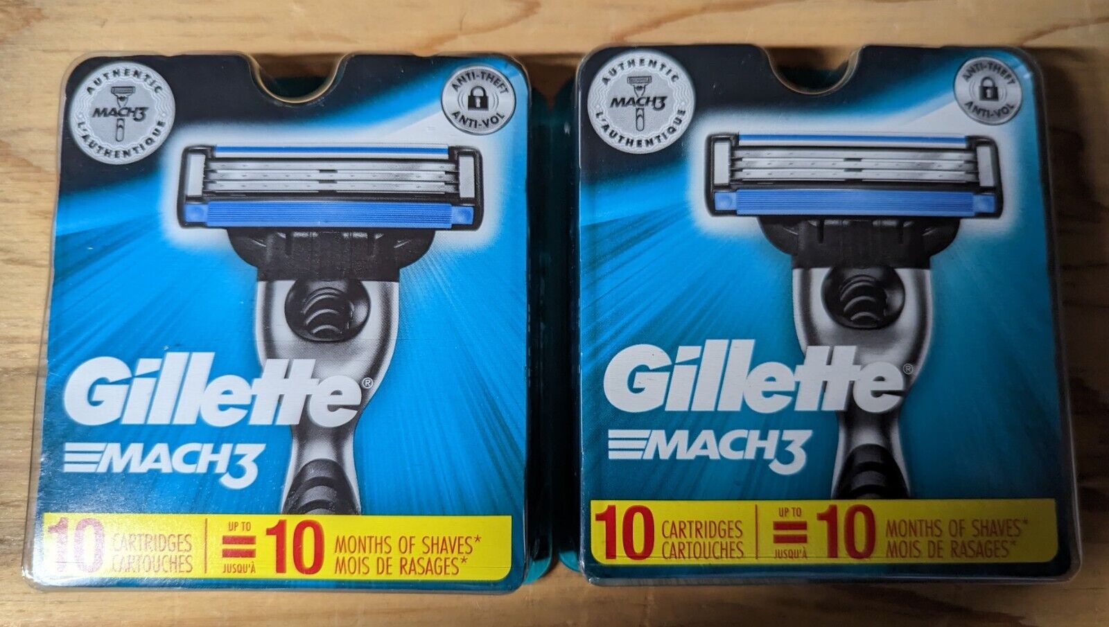 Gillette Mach3 Shaving Razors (20 Cartridges) Lot of 2 Packs 10 Each Total of 20 Gillette MACH3