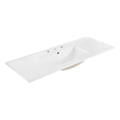 Maklaine Contemporary 48" Style Ceramic Bathroom Sink in White Без бренда M-4960-2728552