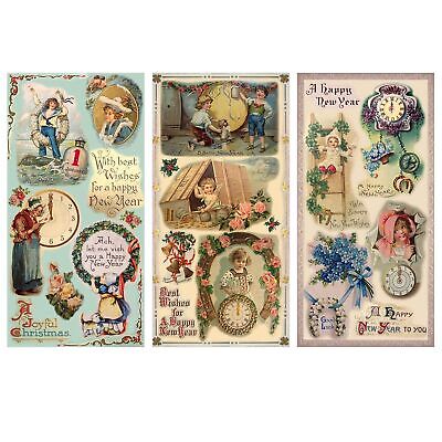 Decoupage Paper Pack (12 Sheets A4 / 8"X11") Christmas Santa New Year Vintage Unbranded CXLLP10701