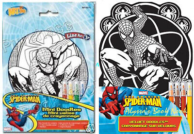 SPIDERMAN ~MINI DOODLES & VELVET DOOLES KIT with MARKERS~ Marvel