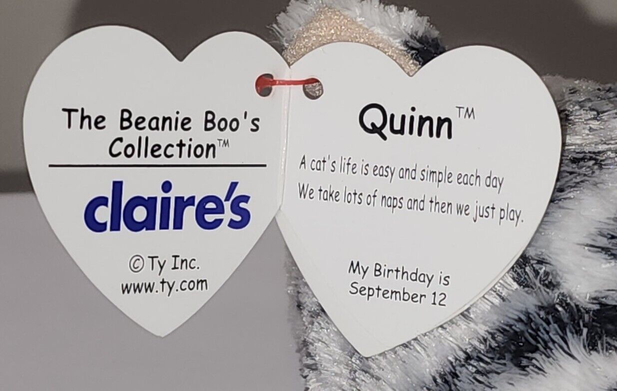 TY Beanie Boos - QUINN the Cat (6 Inch)(Clare's Exclusive) NEW MWMT Ty - фотография #4