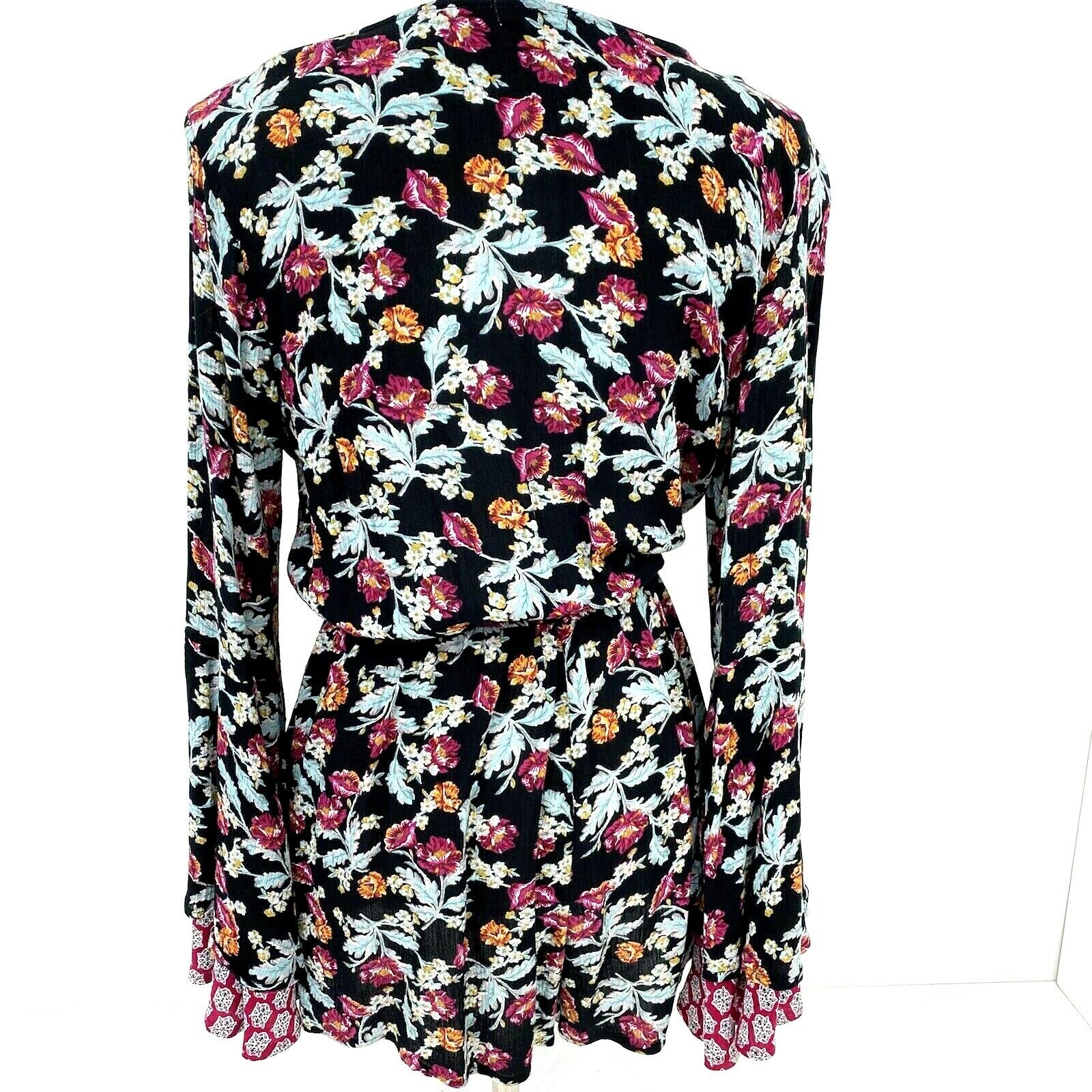 Xhilaration Womens Blazer Romper Size Medium Floral Layered Bell Long Sleeve  Xhilaration Does Not Apply - фотография #11