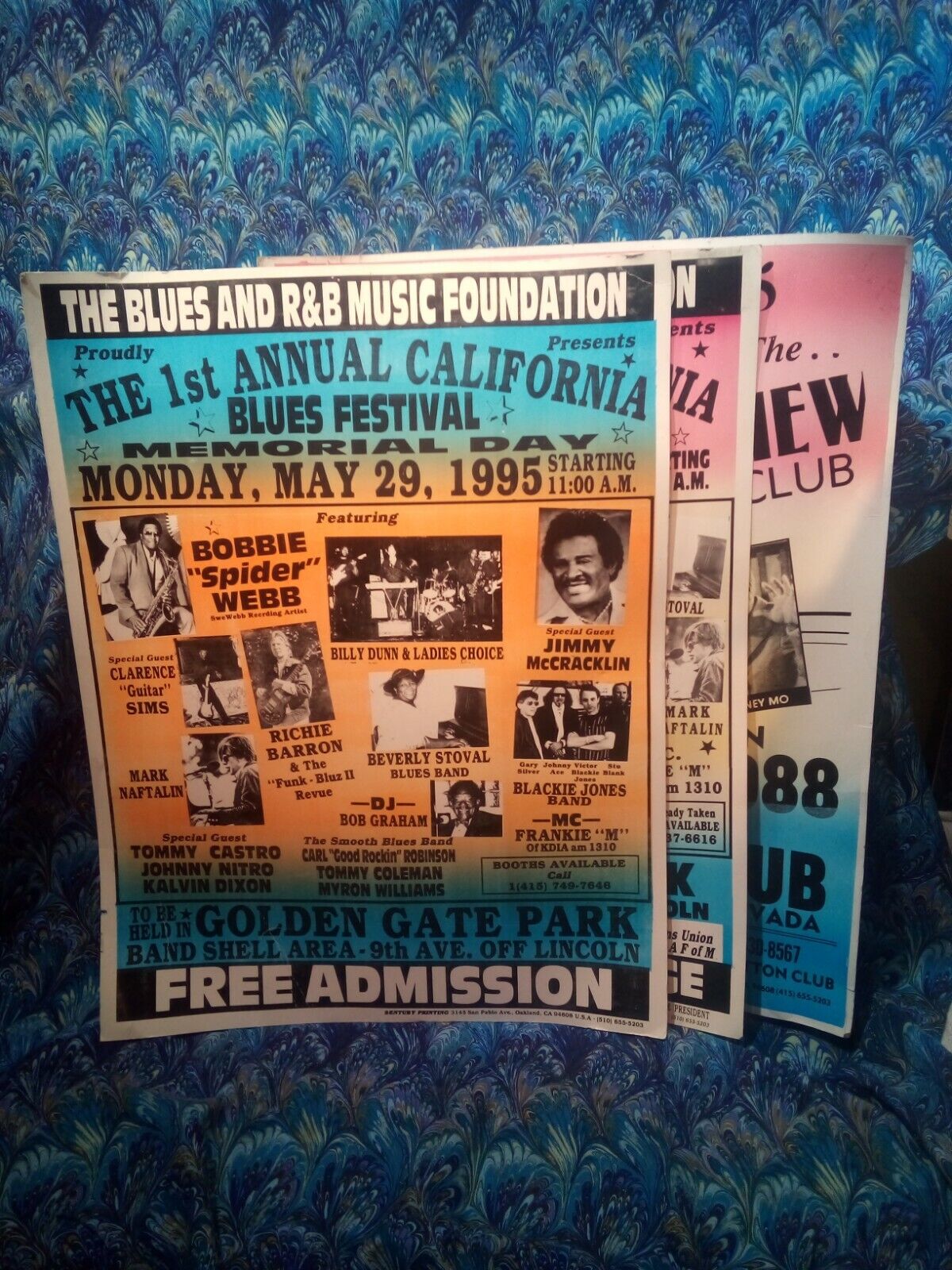 1st California Blues Festival Poster Music Concert Promo Poster Lot Vtg Original Без бренда - фотография #12