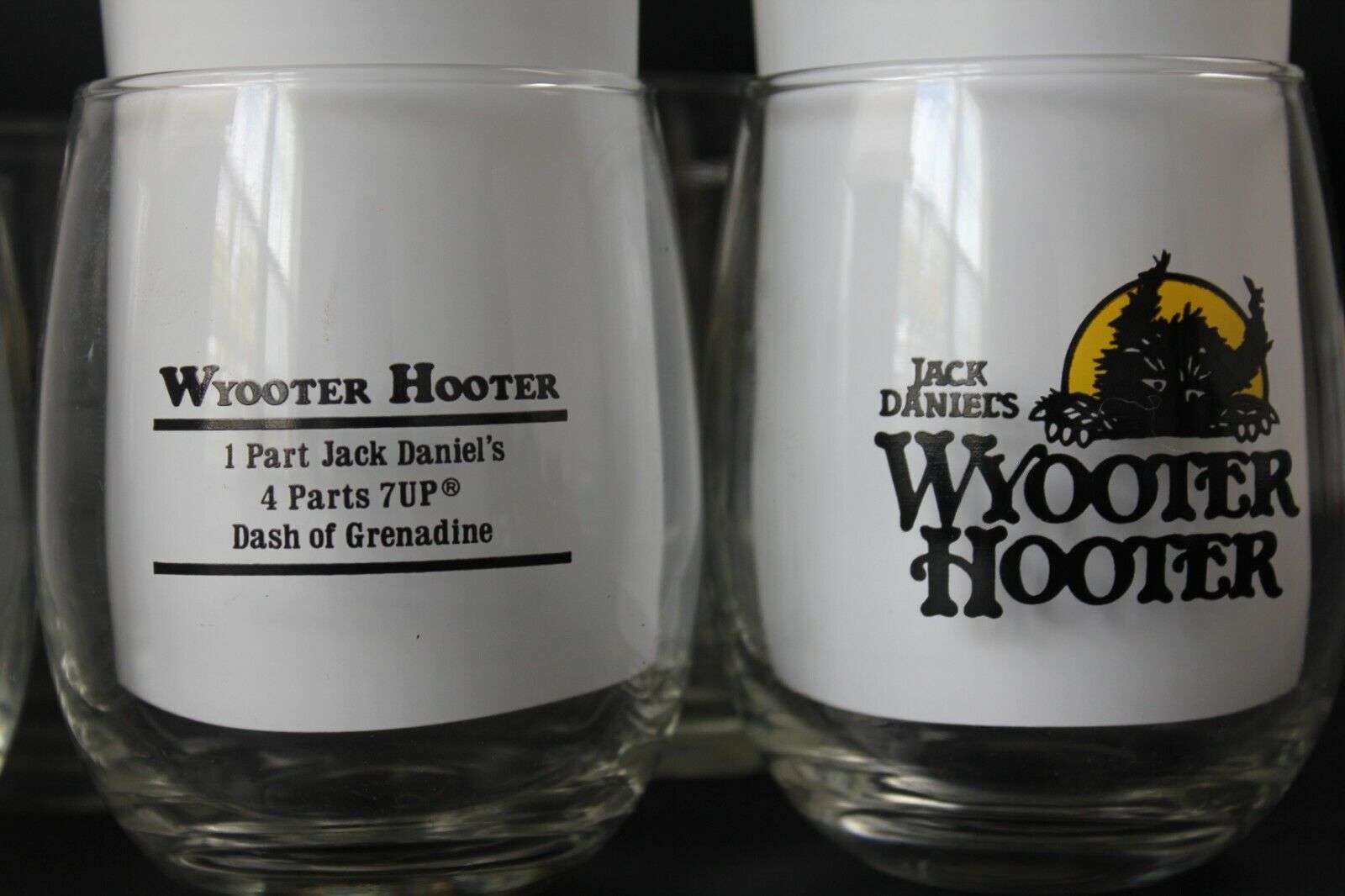 Jack Daniels Wyooter Hooter Graphic Logo Whiskey Glasses Lot of 6 Jack Daniel's - фотография #3