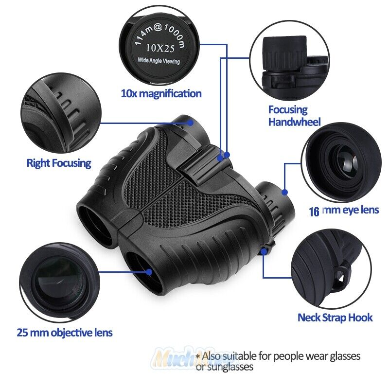 2Packs 10X25 Zoomable Binoculars with Night Vision BAK4 High Power Waterproof US MUCH Does not apply - фотография #9