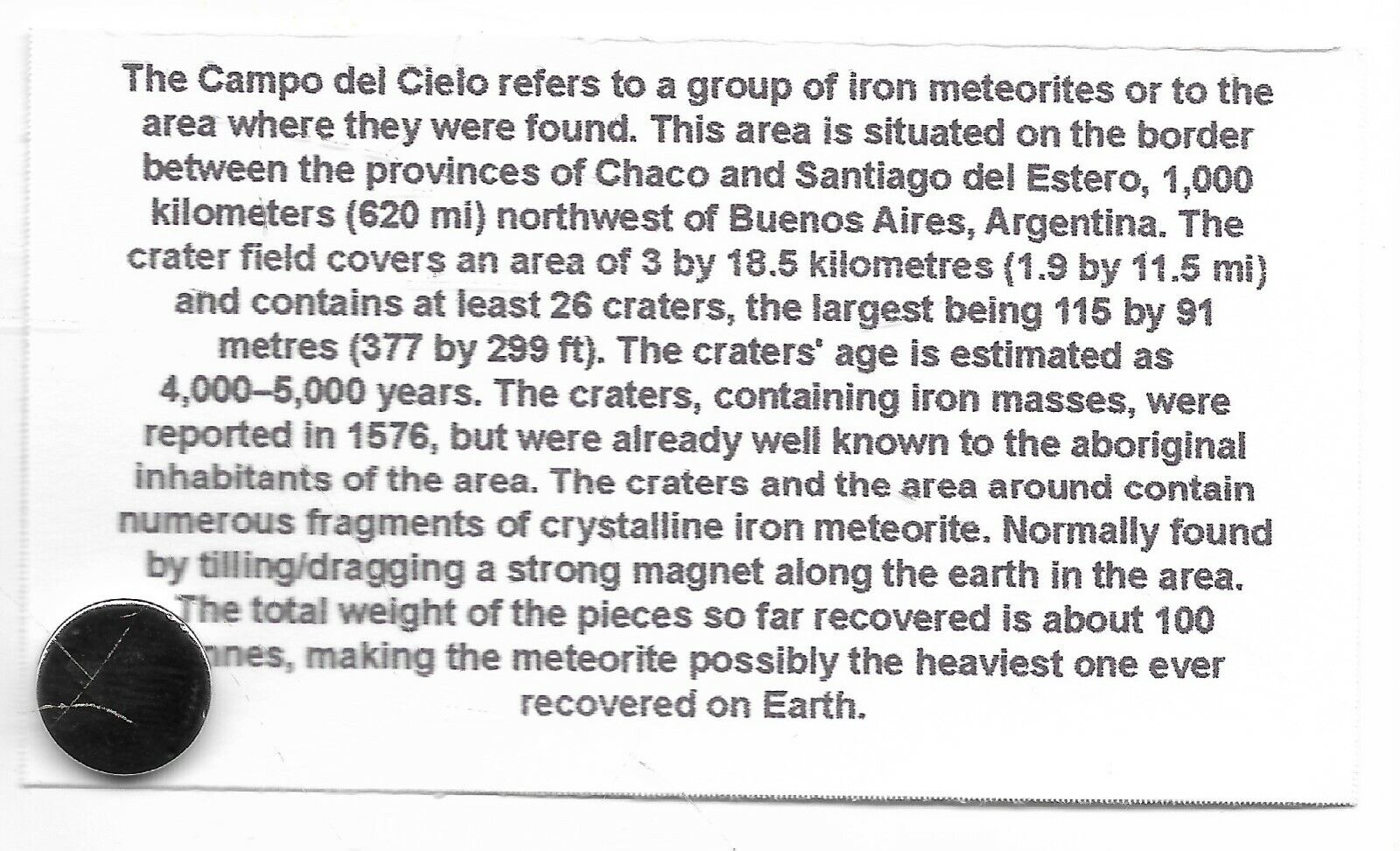 ✰ Rare Iron Meteorite Stone Tektite Fragment Astroid Meteor Space Comet Rock COA Без бренда - фотография #5