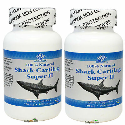 2 x NuHealth Shark Cartilage 750mg 100 Caps Heart Health Free Shipping NuHealth 27100x2