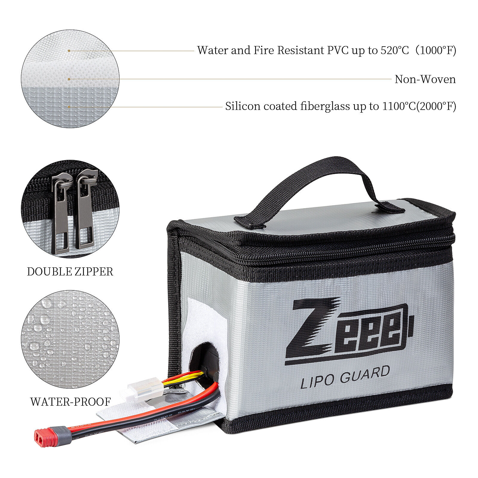 2x Zeee Lipo Battery Safe Guard Fireproof Explosionproof Bag Charge & Storage  ZEEE NOT SPECIFIED - фотография #4
