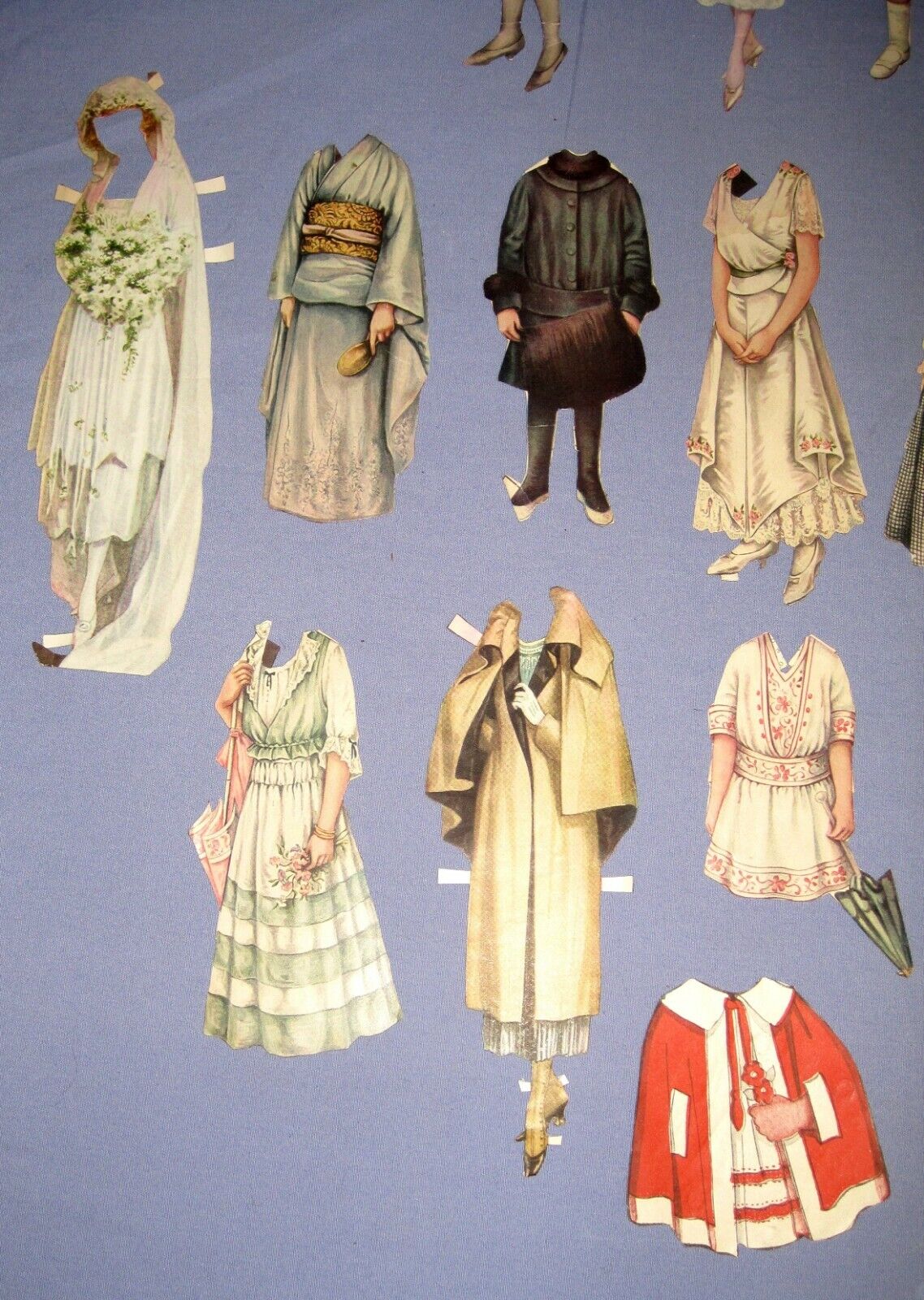 Vtg Antique Victorian Lot Paper Dolls & Clothes & More 6" - 8" Magazine Cut Outs Unbranded - фотография #3