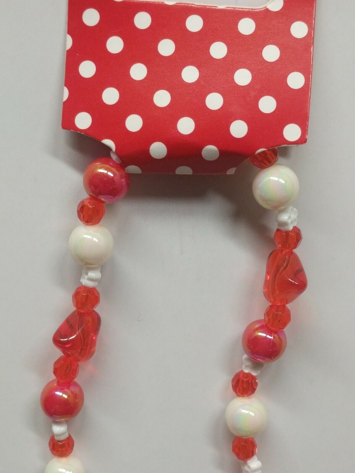 2X LOT Disney Minnie Mouse Red/ White Plastic Bead Necklace W/ B Initial Child’s Disney - фотография #4