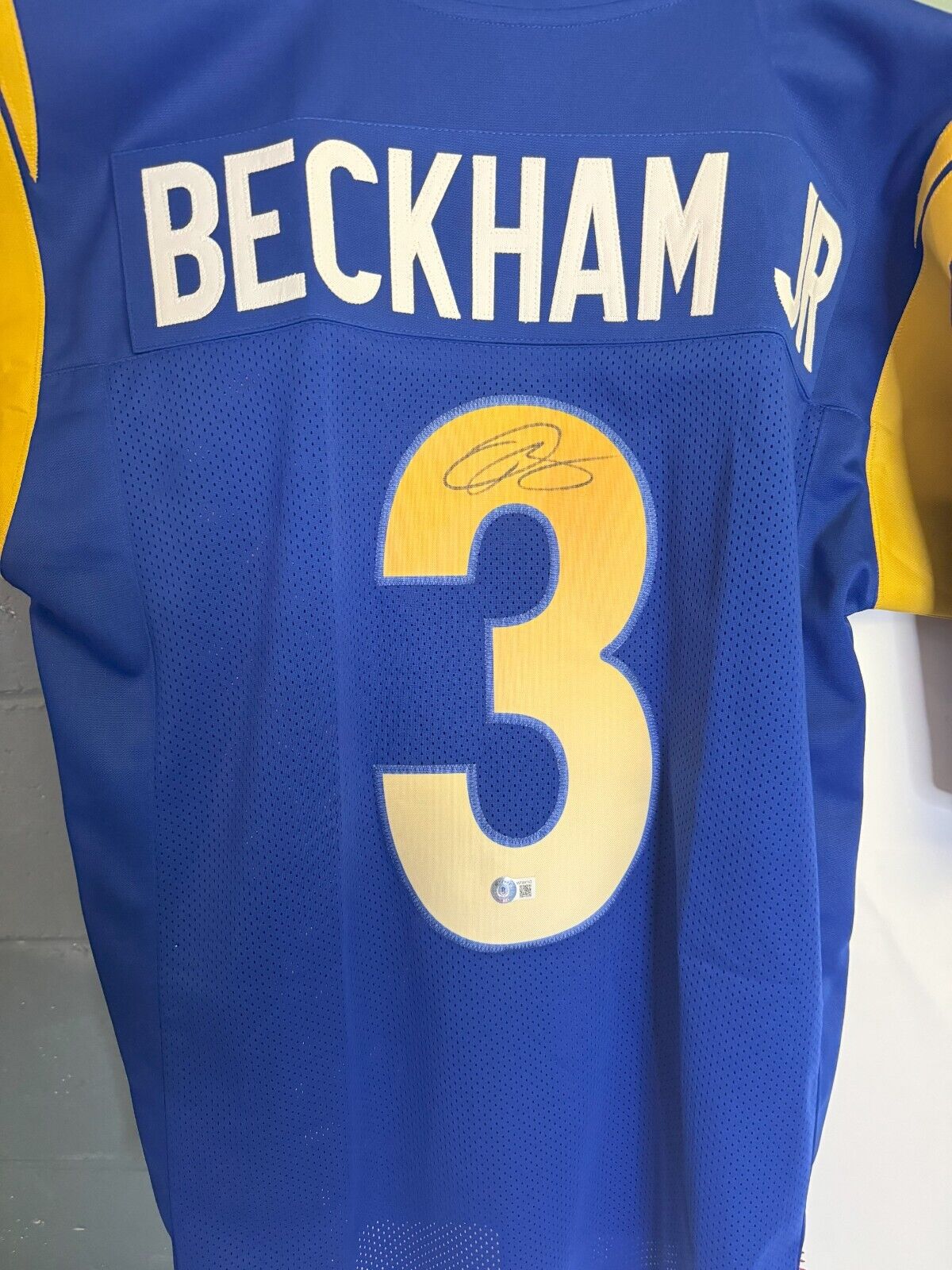 Odell Beckham Jr. Los Angeles Rams Custom Home Autographed Jersey BECKETT CERT Без бренда