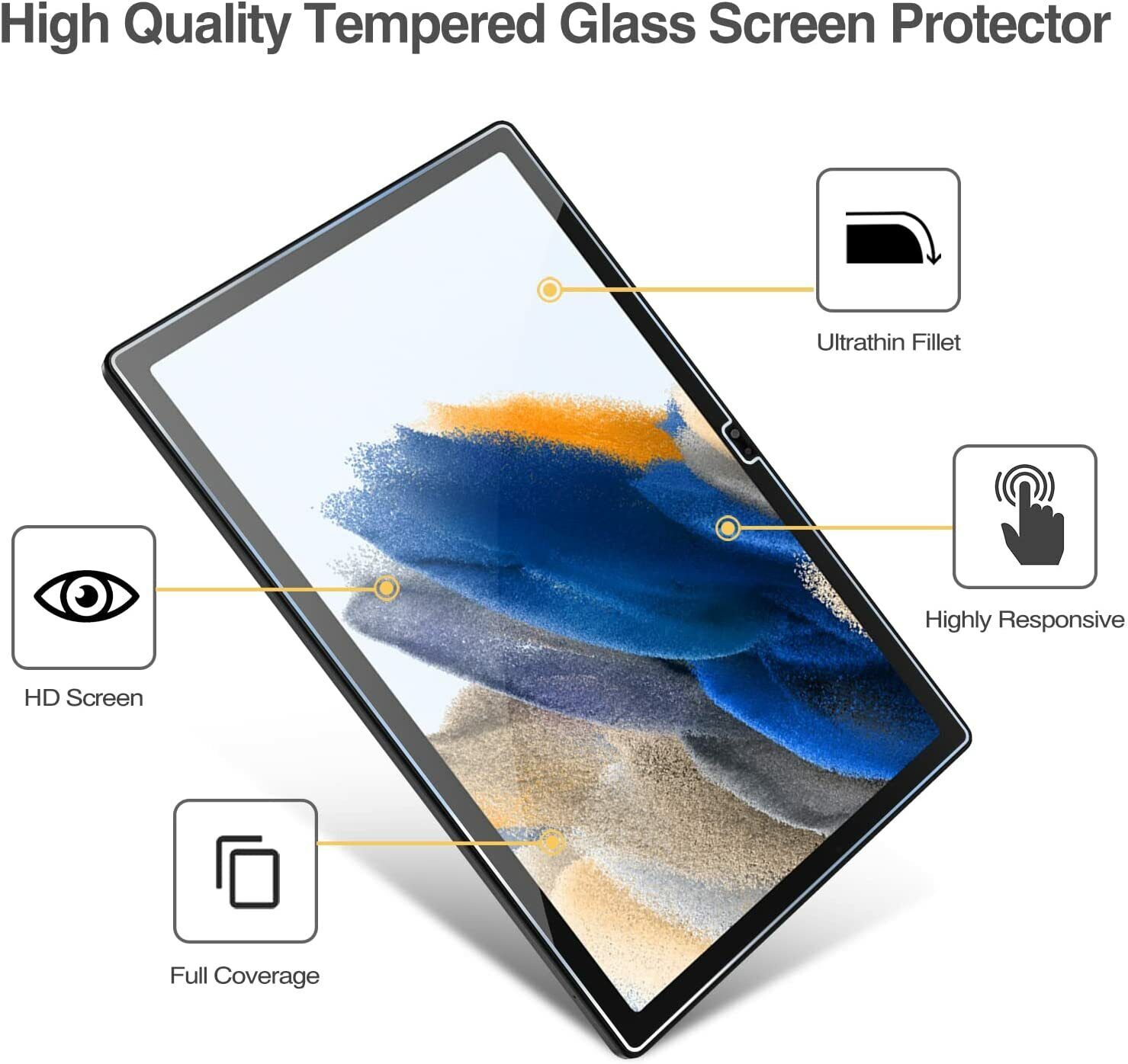 2X Samsung Galaxy Tab A8 10.5 (2021) Tempered Glass Screen Protector X200 X205 Unbranded Does Not Apply - фотография #4