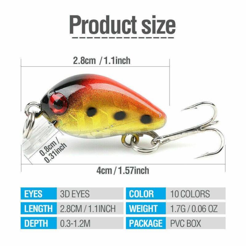 10 Fishing Lures Lots Of Mini Minnow Fish Bass Tackle Hooks Baits Crankbait Unbranded Does Not Apply - фотография #6