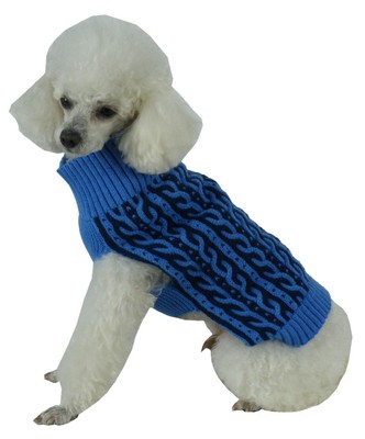 Harmonious Dual Color Weaved Heavy Cable Knitted Fashion Designer Dog Sweater Unbranded Does Not Apply - фотография #10