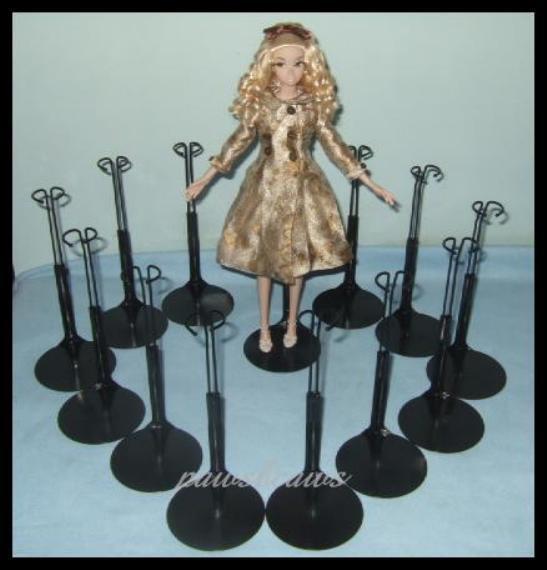 12 Black Kaiser #2275 BARBIE Doll Stands fit Monster High Fashion Royalty Kaiser 2275 - фотография #2