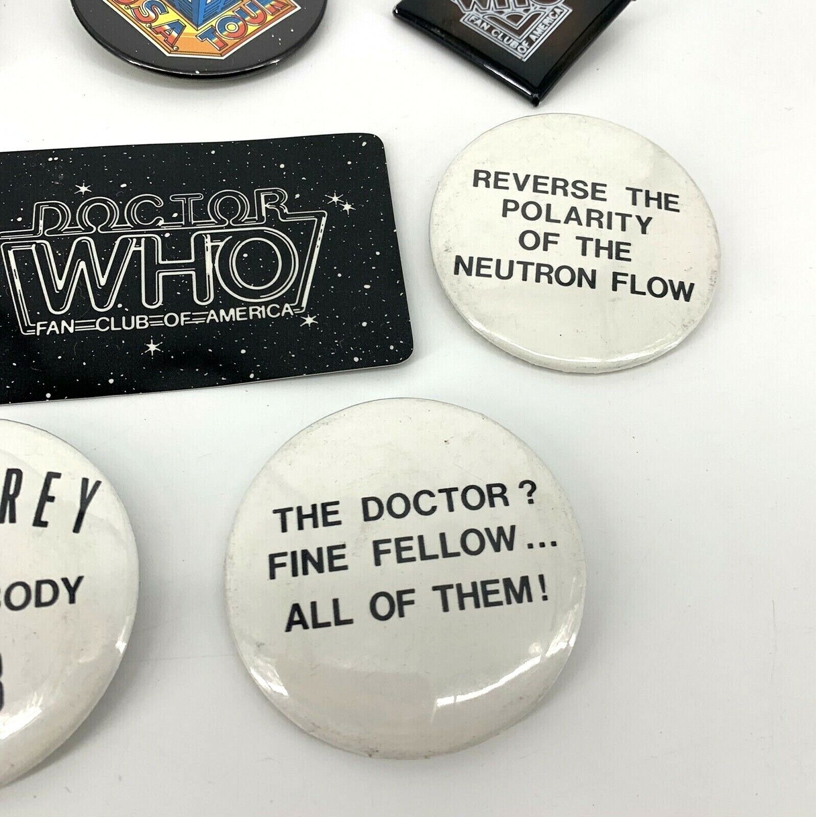 Vintage Dr Who Tom Baker Pin 8 Piece Collectible Lot Fan Club Gift Set  Без бренда - фотография #11