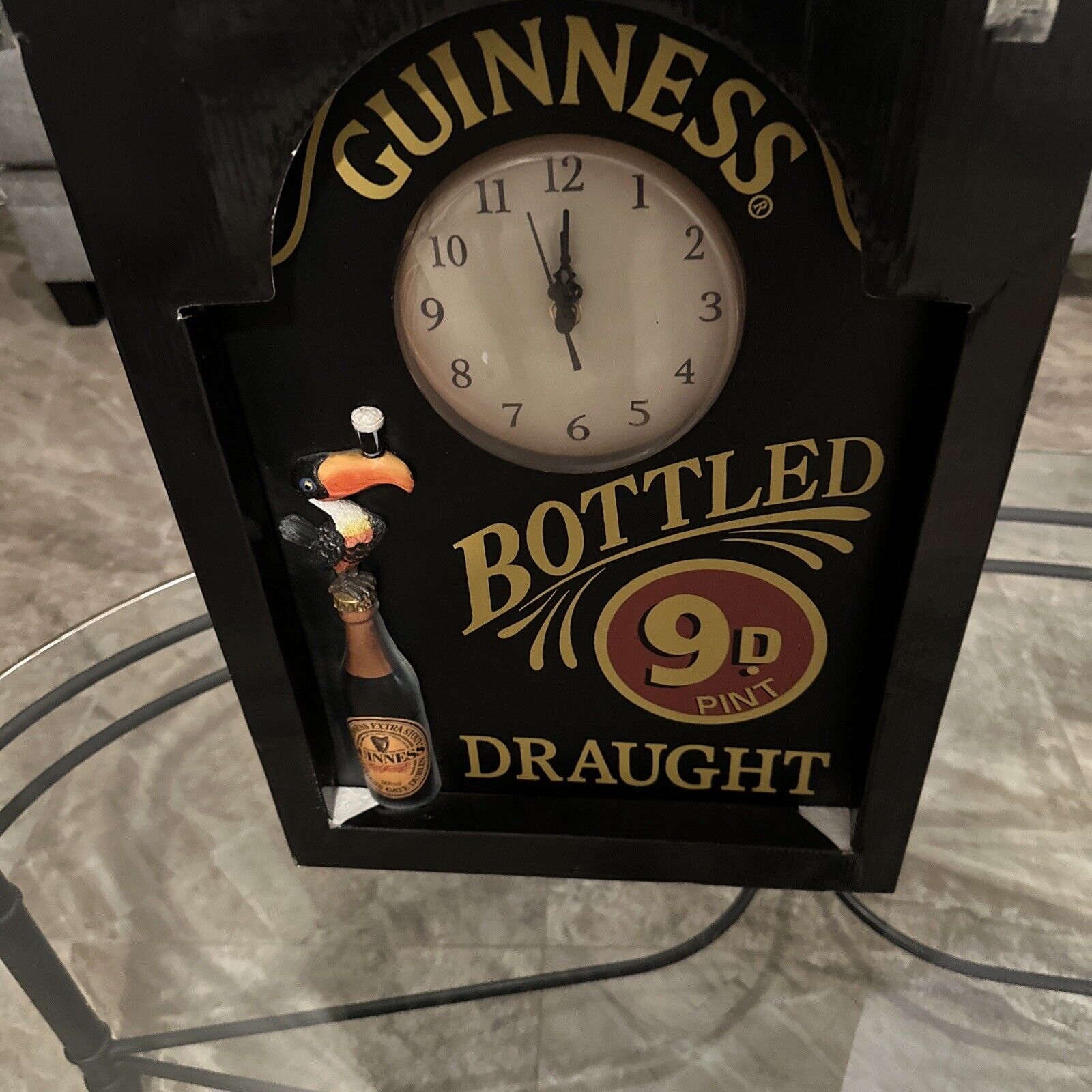 NEW Guinness Bottled 9D Pint Draught Wooden 3-D Clock - Dark Beer Sign 13x18” Guinness - фотография #9