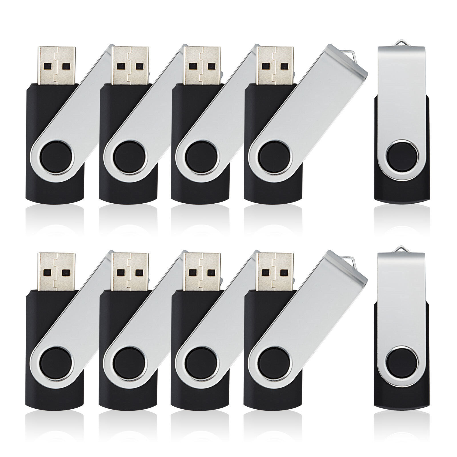 10 Pack 128MB Swivel USB Flash Drives Memory Stick U Disk Thumb Pen Drive Black Kootion Does Not Apply - фотография #15
