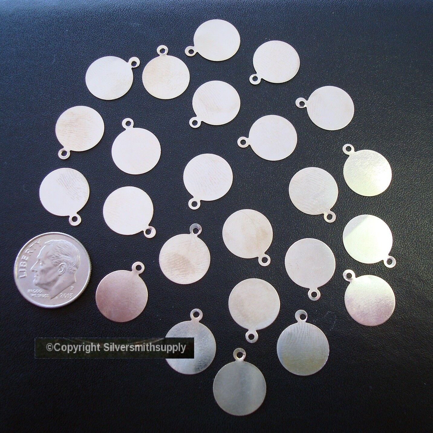 24 Blank stamping blanks with loop steel jewelry signature tags 11mm rnd cfp060 Silversmithsupply - фотография #2