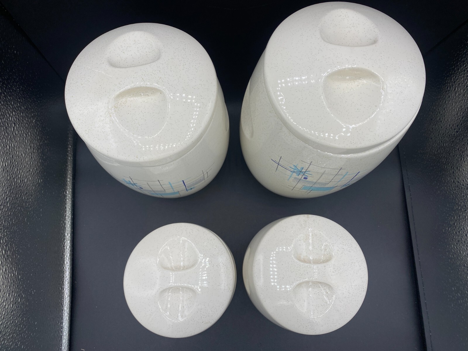 SET of 4 Franciscan Oasis Canisters w Lids - 1955-58 - Eclipse - Starburst Duet Franciscan Franciscan Starburst - фотография #3