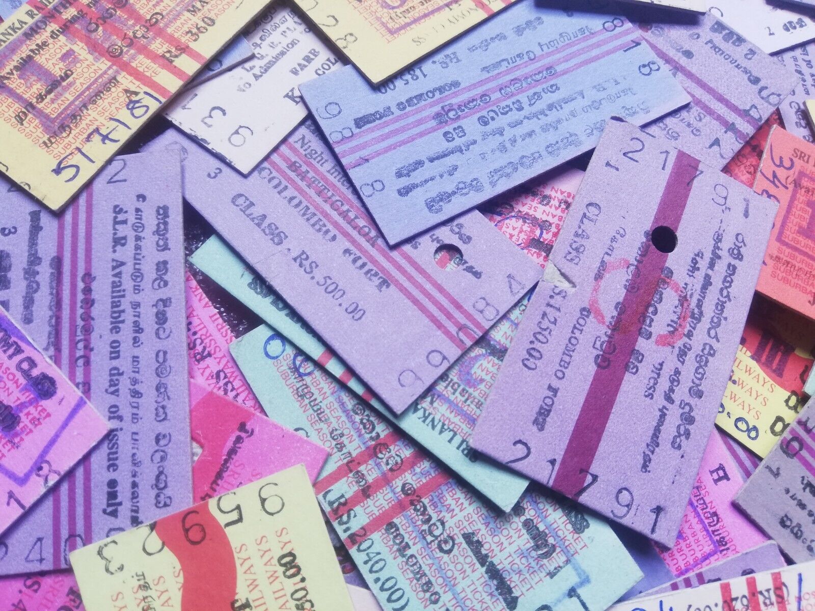 Used Sri Lanka Different 1000 Railway Train Tickets For Collectors Old Edmonson Без бренда - фотография #4