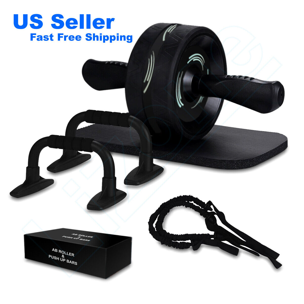 6-IN-1 Ab Roller Exercise Wheel Home Gym Workout Equipment Abdominal Fitness Lizone Does Not Apply