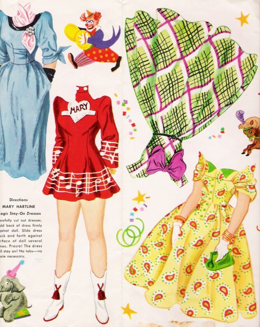 VINTAGE UNCUT 1950's MARY HARTLINE/MARY SUE PAPER DOLLS~#1 REPRO~2  SETS~RARE!! Без бренда - фотография #3