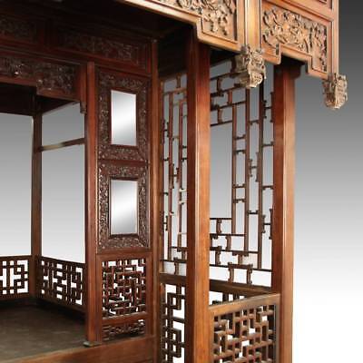 RARE ANTIQUE CHINESE WEDDING BED CARVED ROSEWOOD MIRROR FURNITURE CHINA 19TH C.  Без бренда - фотография #9
