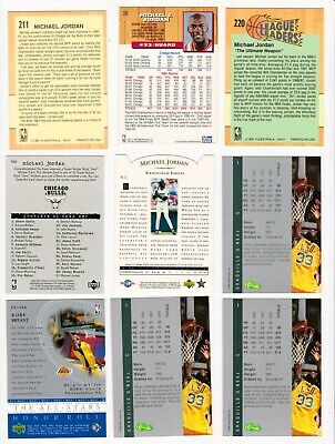 (9)  MICHAEL JORDAN, KOBE BRYANT, & SHAQ   MINT BASKETBALL CARDS.  SEE SCAN Без бренда - фотография #2
