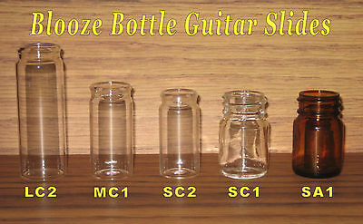 Blooze Bottle Glass Guitar Slides - 5 Slide Sampler - New - Great Tone Blooze Bottle LC2, MC1, SC2, SC1, SA1