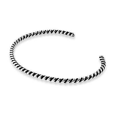 Handcrafted Spiral Twisted Sterling Silver Cuff Bracelet AeraVida - фотография #3