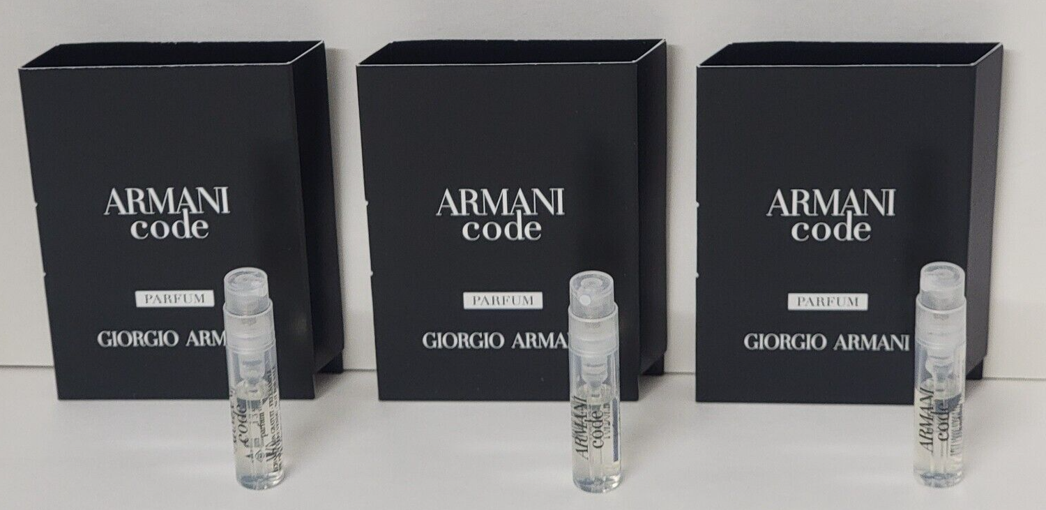 NEW ARMANI CODE PARFUM 0.04 oz SPRAY FOR MEN by GIORGIO ARMANI (3 Sample Vials) Giorgio Armani 207047