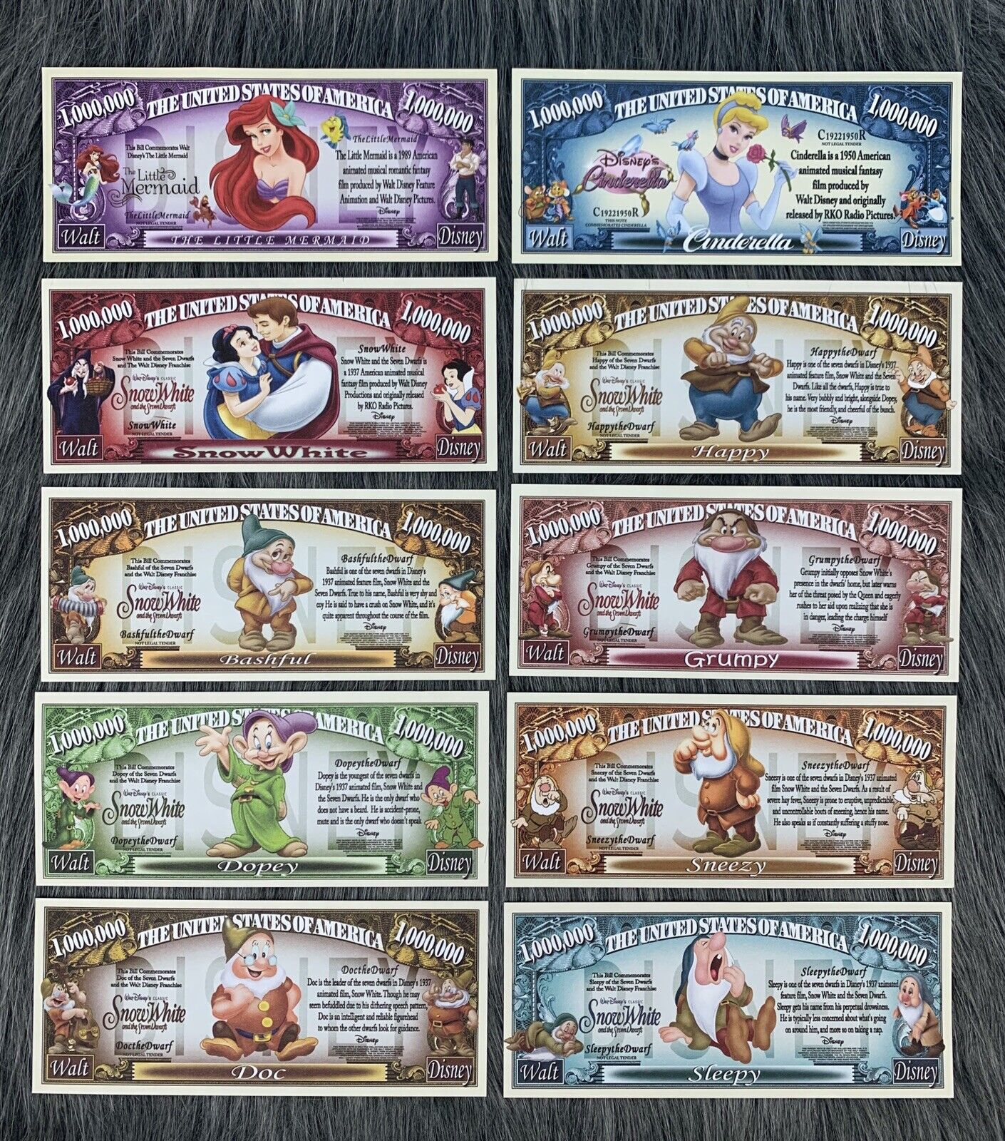 50+ Disney Parody Dollars Mickey & Minnie Mouse Peter Pan Moana Complete Set Lot Без бренда - фотография #4