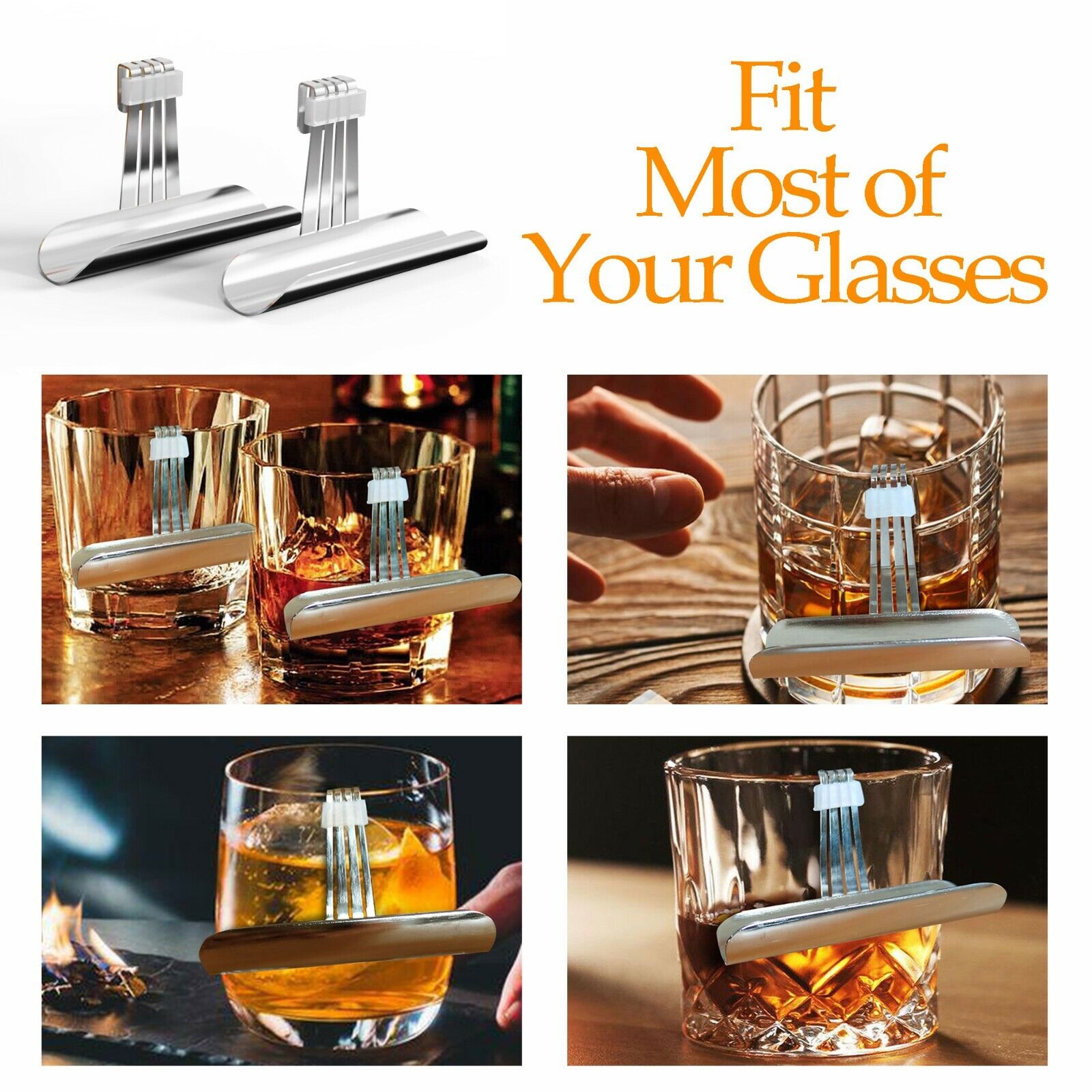 2pcs Clip-on Cigar Glass Holder Whisky Glass Rest Gift for Cigar Whiskey Lovers Без бренда - фотография #7