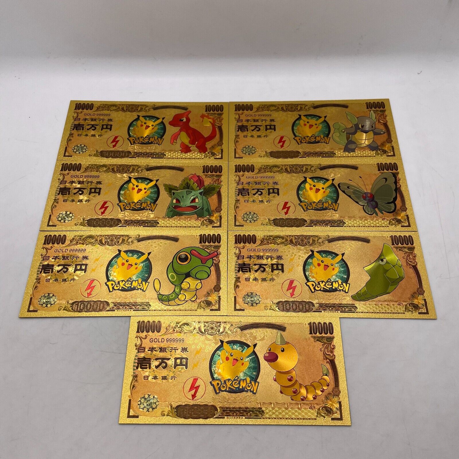 64pcs Gold Pokemon Banknote +34pcs silver Pikachu Eevee Banknote (64+34=98 pcs) Без бренда - фотография #4
